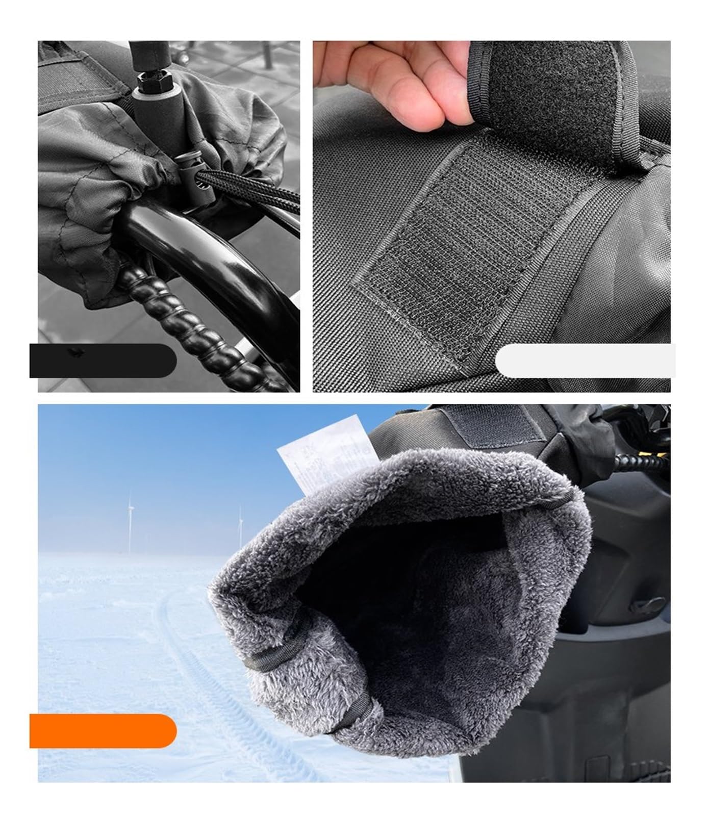 Guantes Térmicos para Motocicleta para Kymco DTX 125 250 350 360 Manoplas Térmicas De Invierno para Manillar De Moto