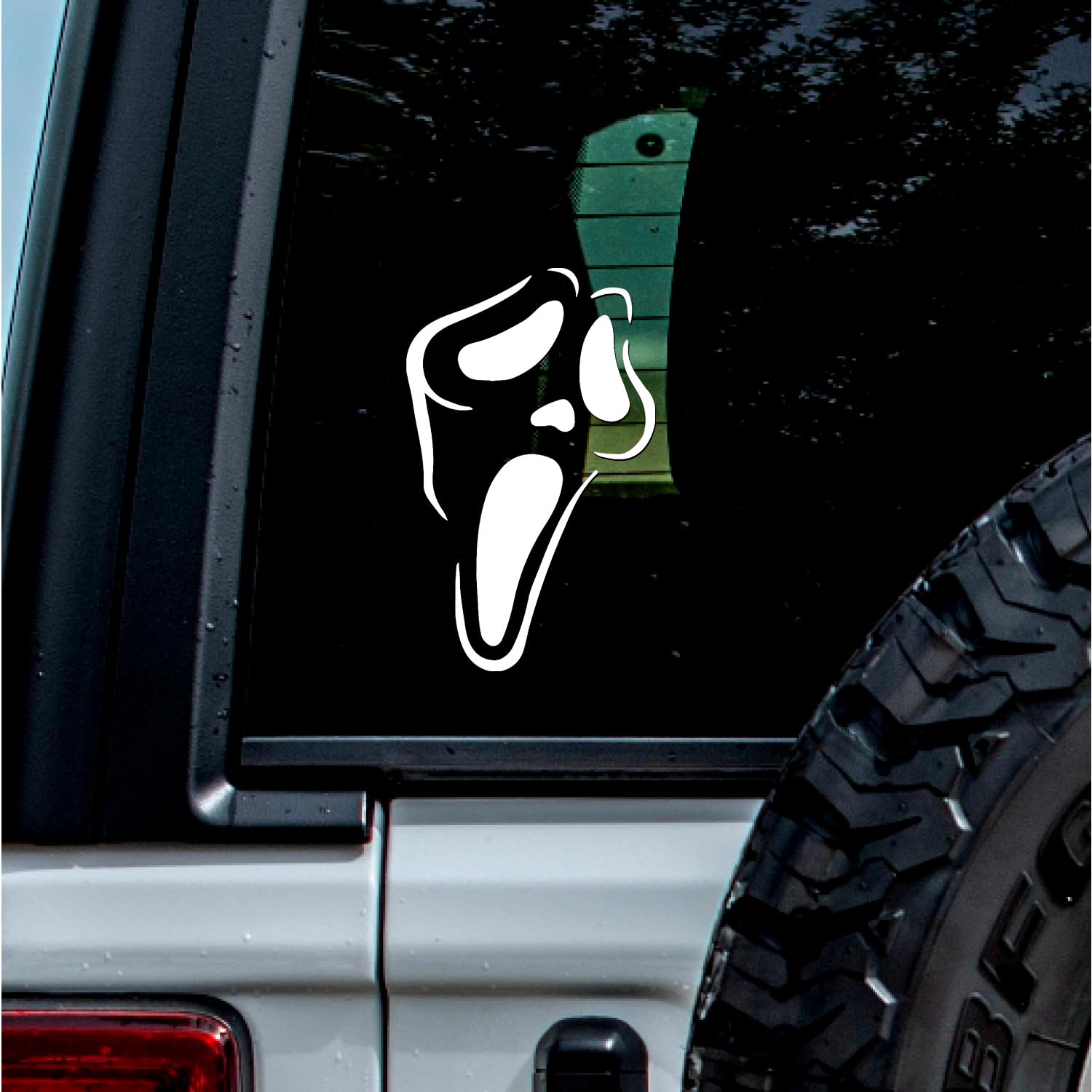 Transparent Decal Stickers of Scream Stencil (White) Premium Waterproof Vinyl Decal Stickers for Laptop Phone Accessory Helmet Car Window Mug Tuber