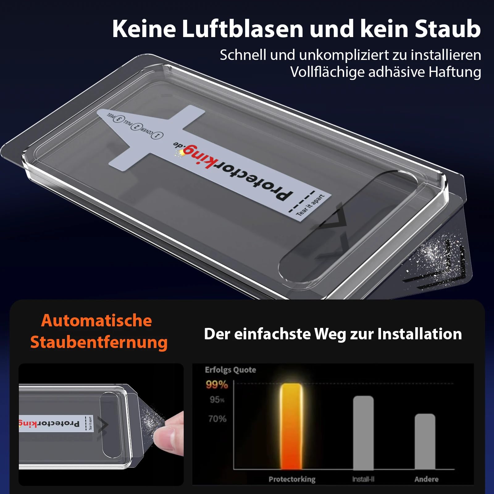 6x 9H Panzerhartglas für Samsung Galaxy S25 Edge HD KLAR Auto Dust Elimination echtes Tempered Glass Schutzglas Displayschutz Schutzfolie Screen-Protector