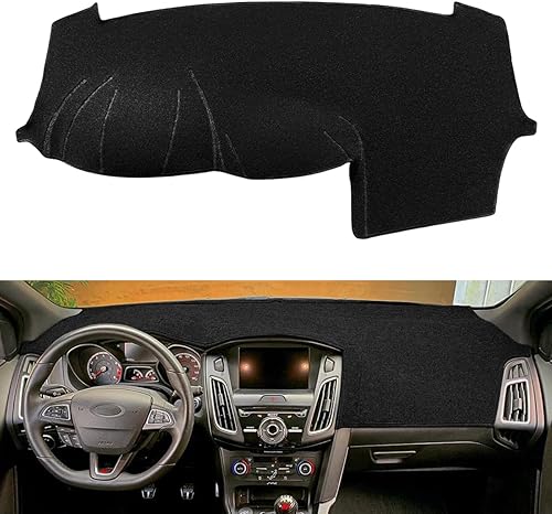Tapete de cubierta de tablero personalizado para Ford Focus 2012-2018, protector de alfombra (negro) F153