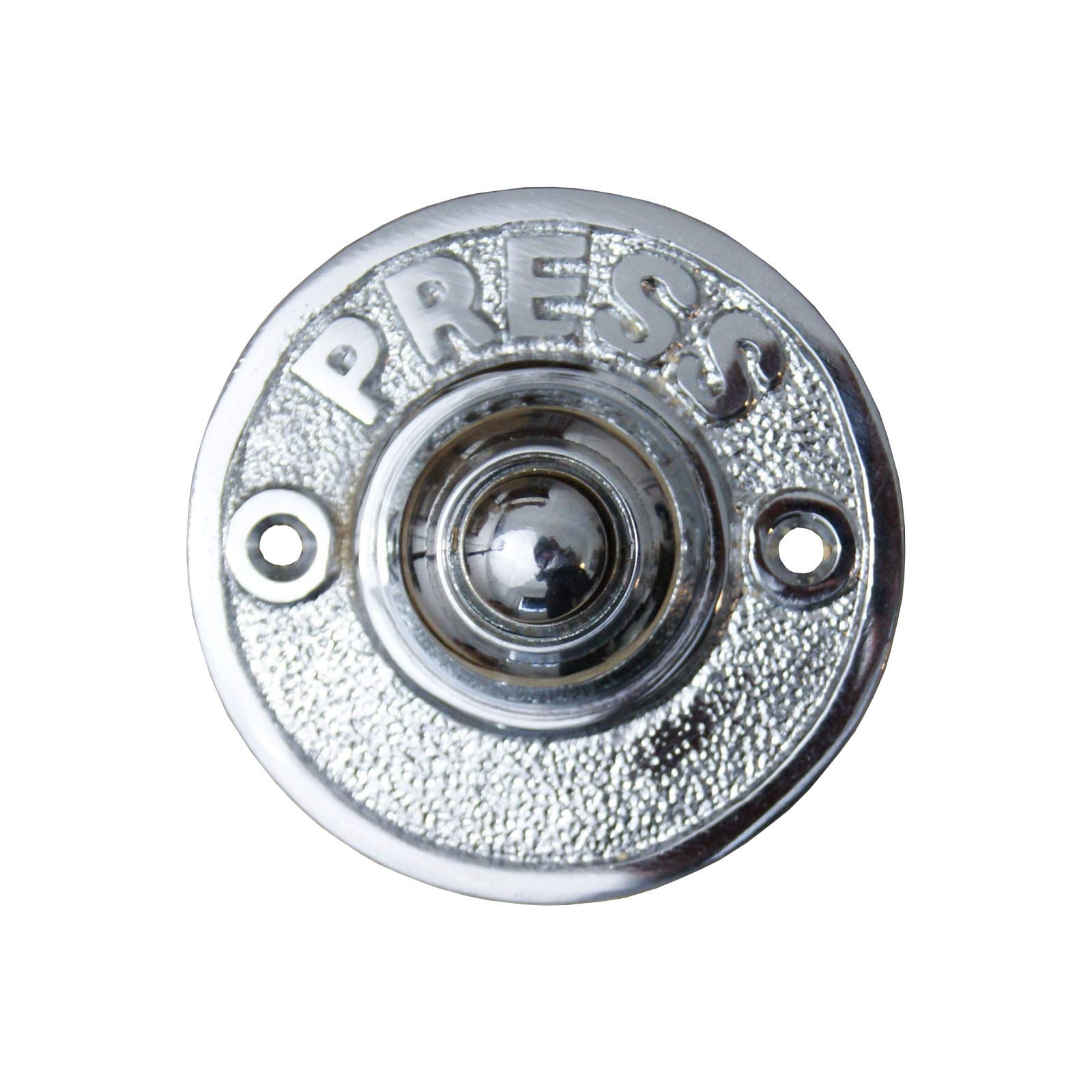 Vintage Door Bell Push Button 'Press' Round Chrome Plated 60mm Diameter