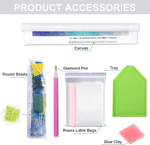 Miniatura 3 de Colorido gato 5D pintura de diamante, kit completo de arte de diamantes de imitación para adultos, kit de pintura de diamantes de imitación de