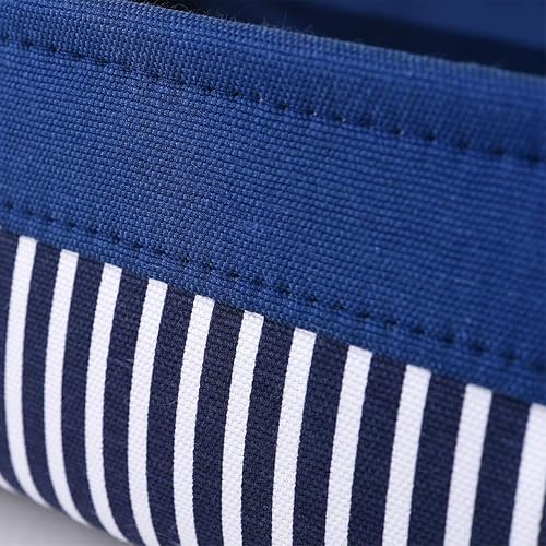 Vista 216 de Caja de almacenamiento para estantes, paquete de 6 canastas pequeñas de tela para organizar, cubos de almacenamiento plegables con asas para Blanco