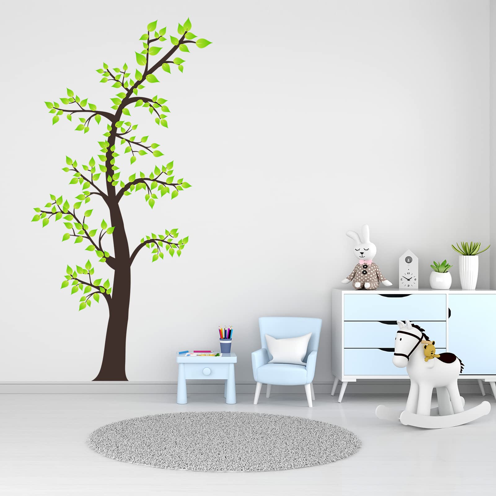 Tree Wall Stickers for Living Room: Peel and Stick Green Family Tree Wall Stickers - Sofa TV Background Home Art Wall Decor - Image 3