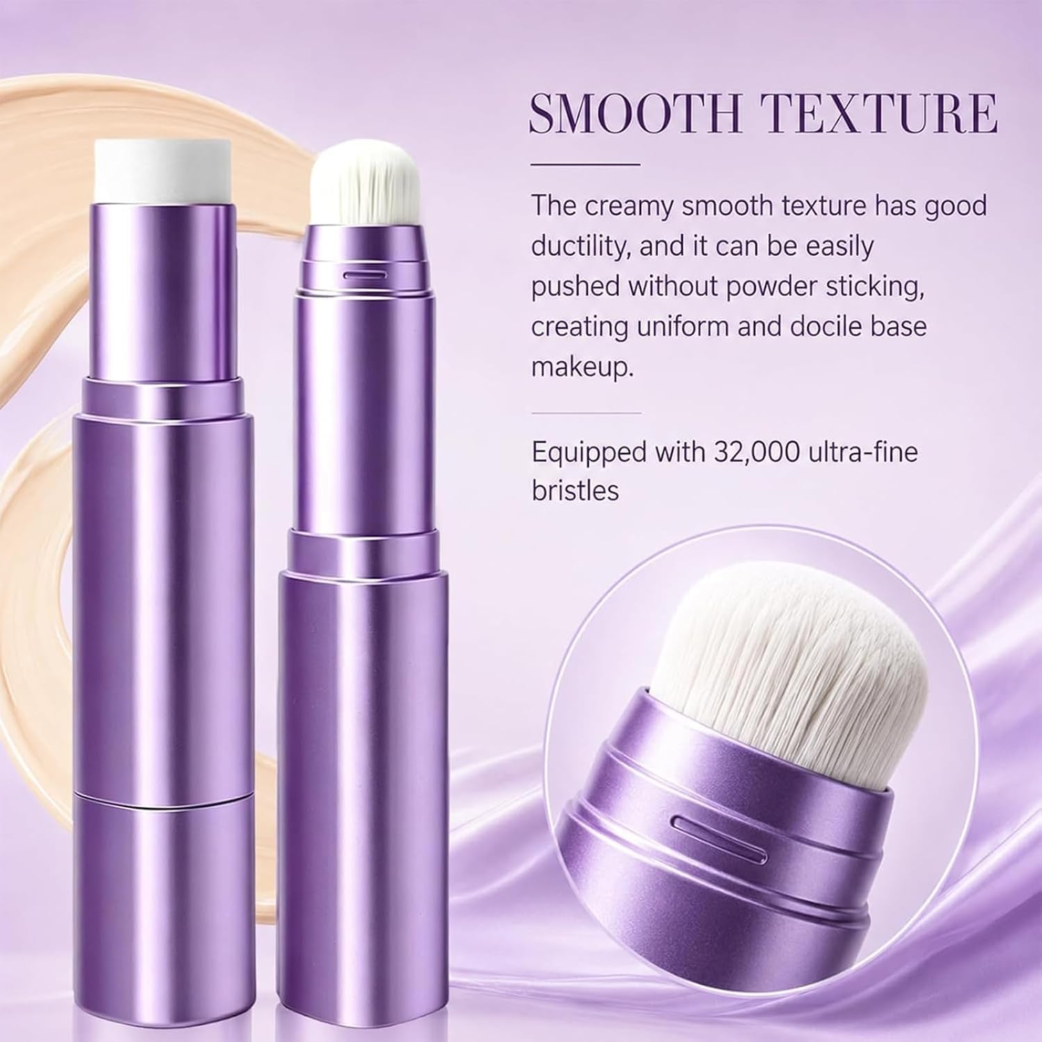 Farbwechselnde Foundation Stick mit Pinsel, Selbstanpassendes Make-up, Aufbaubare Deckkraft, Feuchtigkeitsspendendes Creme-Make-up für Natürliches Finish,DARK SKIN