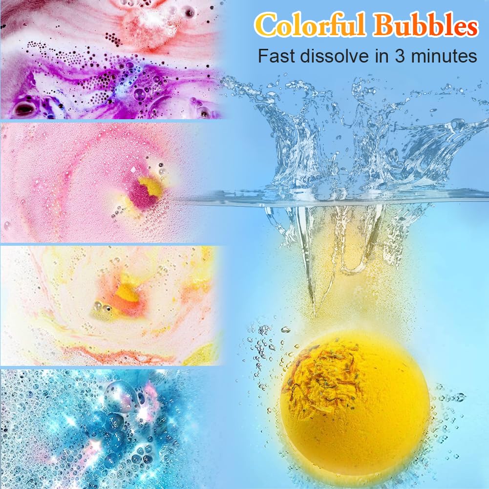 LOPHE Bombe da Bagno, 12 Pezzi Bomba da Bagno Set Bombe da Doccia Naturali e Biologiche, Bombe Bagno Profumate Bath Bomb Gift Set, Regalo Natale/Compleanno/Relax Donna, Mamma