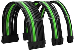 ATX Power Supply Cable Kit 18AWG - Black, Grey, Green