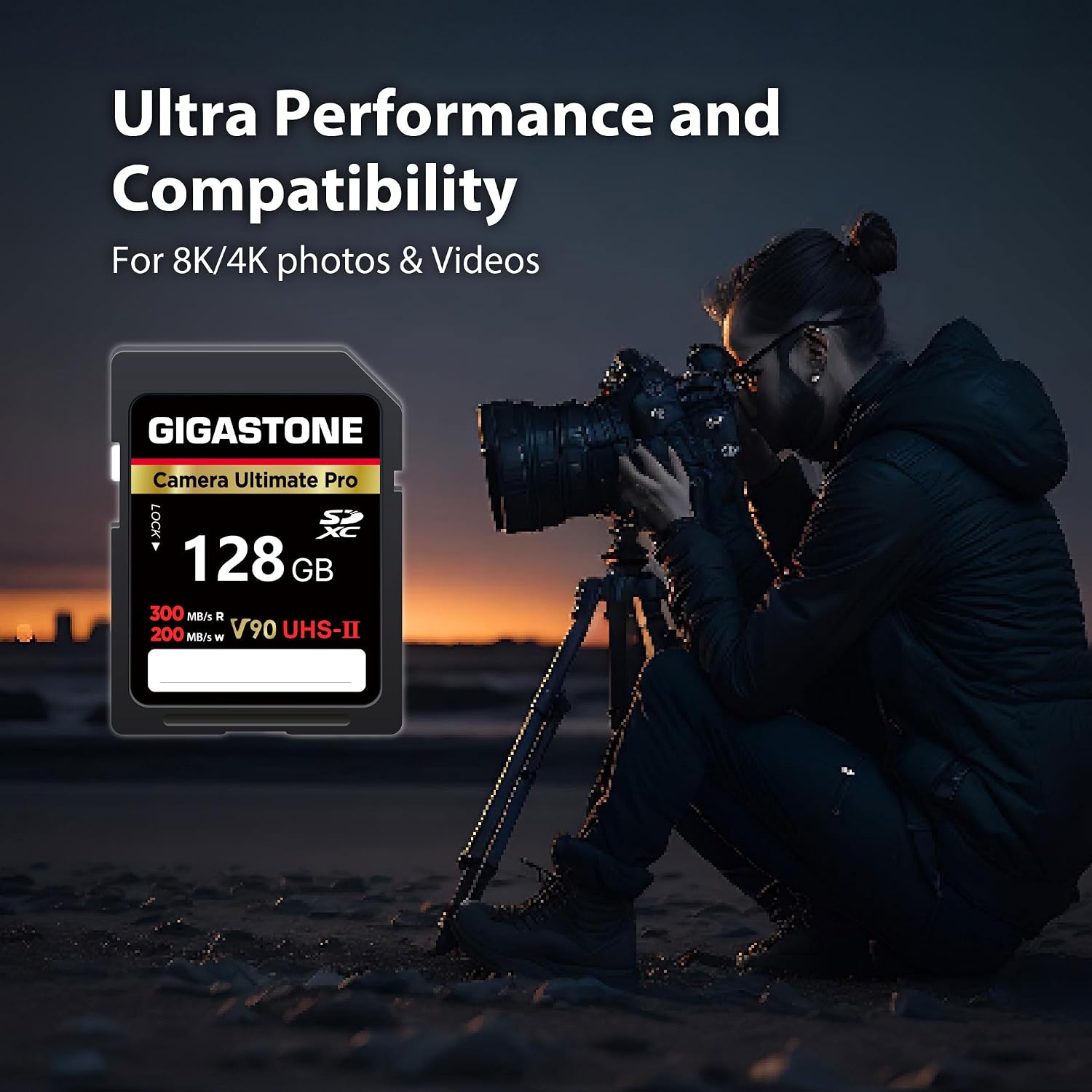 SDカード 128GB UHS-II V90 U3 SDXC 超高速 メモリーカード, 最大300MB/s, 4 【インフィニット】