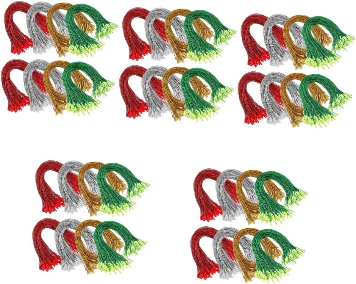 Mipcase 2000pcs Christmas Ornament Hanger Ropes Locking Strings for Tree Decorations