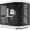 Hyte Y70 Modern Aesthetic Gaming PC Case - Panoramic Glass | High Vented Design | Cable Management | Dual Chamber ATX Mid-Tower Chassis | 10 Fan Capacity | Luxurious PCIe 4.0 Riser Cable - Black/White