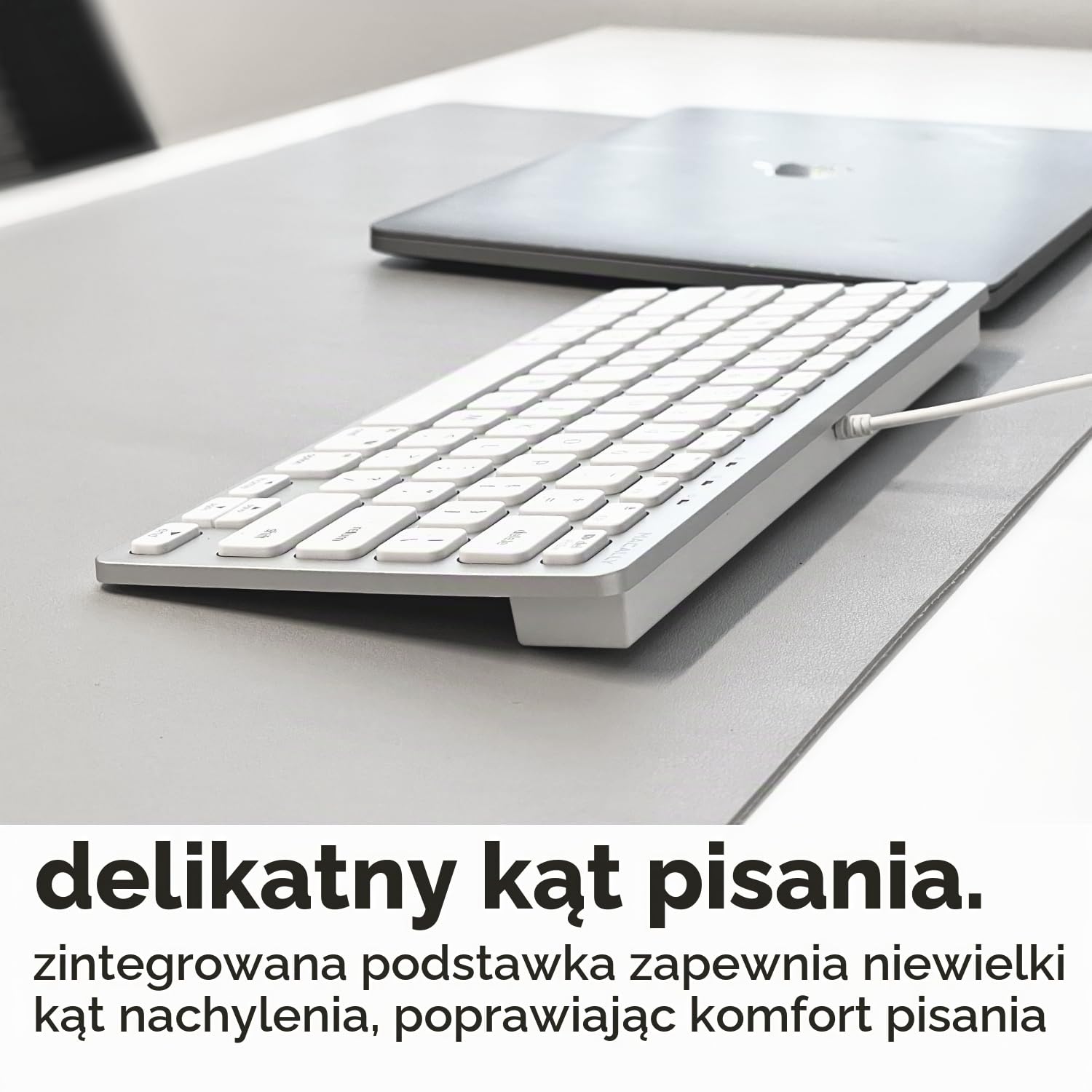 Macally SLIMKEYCA, kompaktowa klawiatura USB-A do Mac, układ nasadki klawiszy US QWERTY