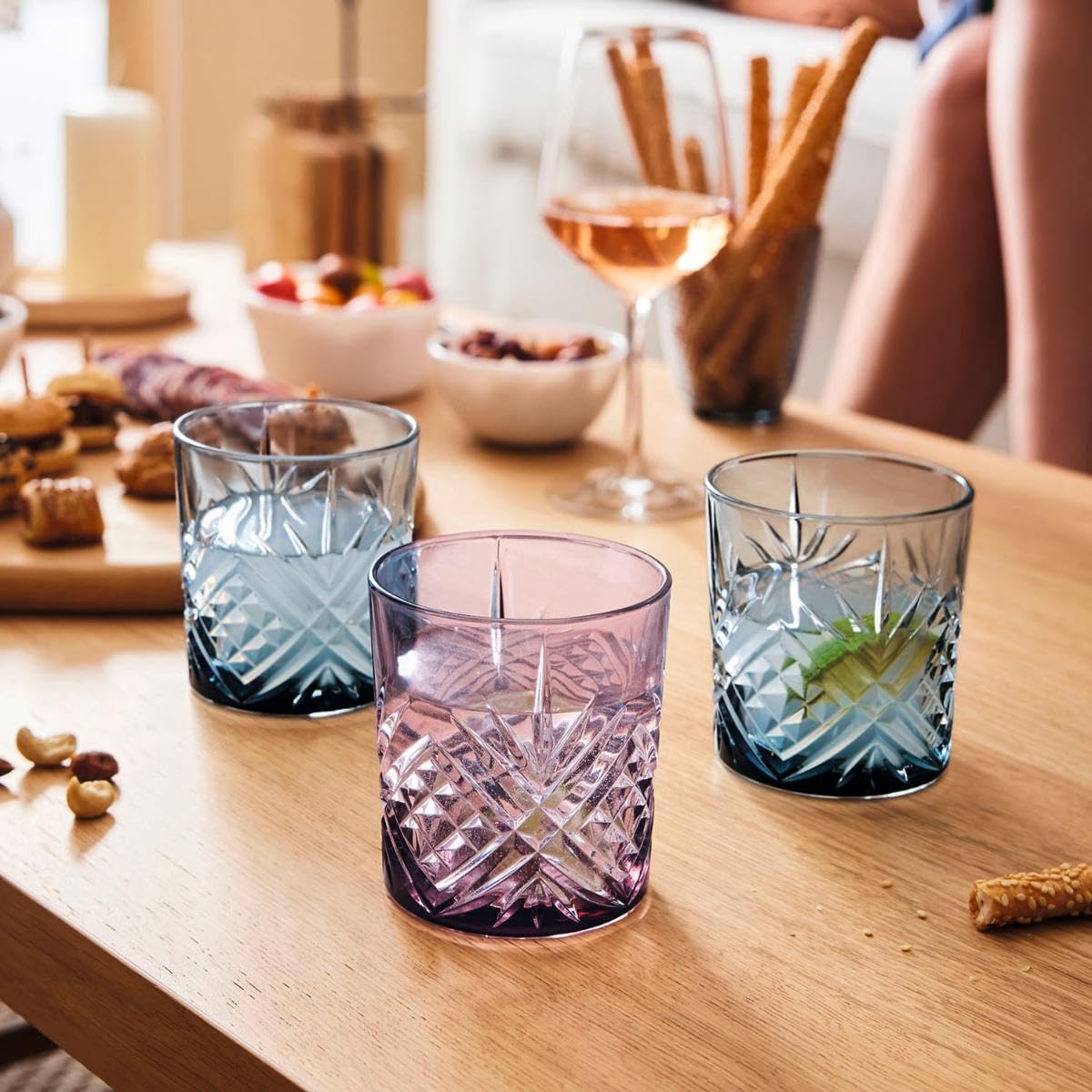 Amazon.com: Luminarc Salzburg Mazzarine Box of 4 Tall Glasses