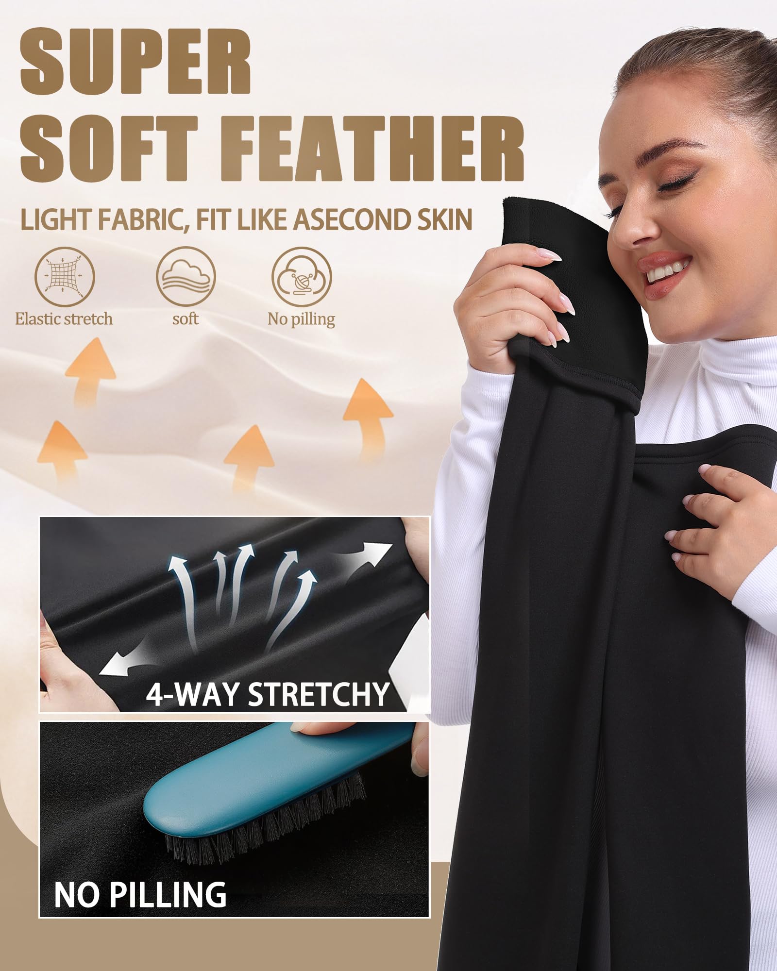 Confezione da 3 leggings taglie forti con tasche da donna, a vita alta, controllo della pancia, 1X-4X, morbidi pantaloni da yoga per allenamento