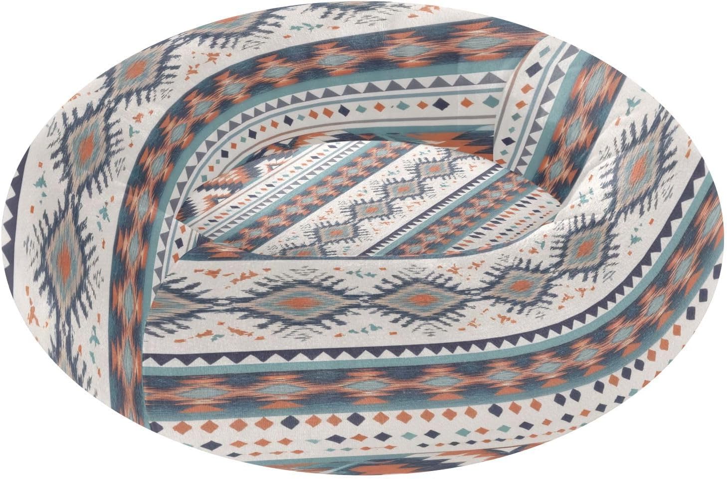 Dog Bed Ultra Soft Fluffy Comfortable Cat Bed, Aztec Pattern Washable Dog Beds Anti-Slip Round Pet Beds for Medium Dogs