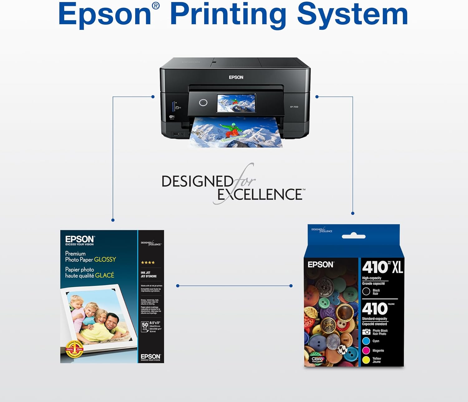 EPSON 410 Claria Premium Ink Standard Capacity Photo Black Cartridge (T410120-S) Works with Expression XP-530, 630, 640, 7100, 830