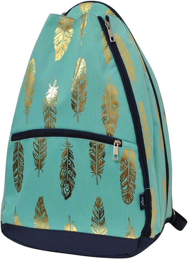 NGIL Gold Feather Mint Tennis Racquet Holder Backpack