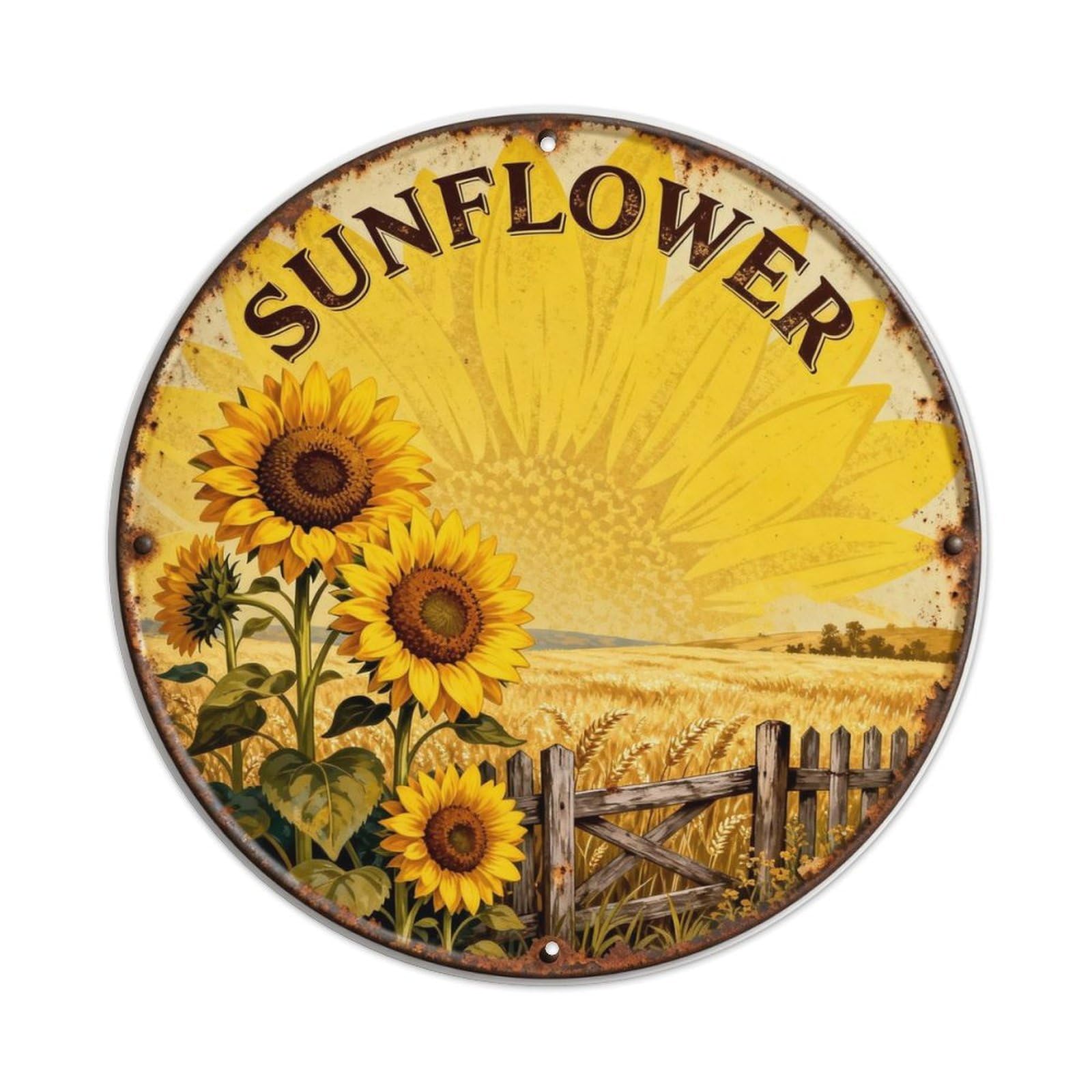 SUNFLOWER Metal Tin Sign Plaque