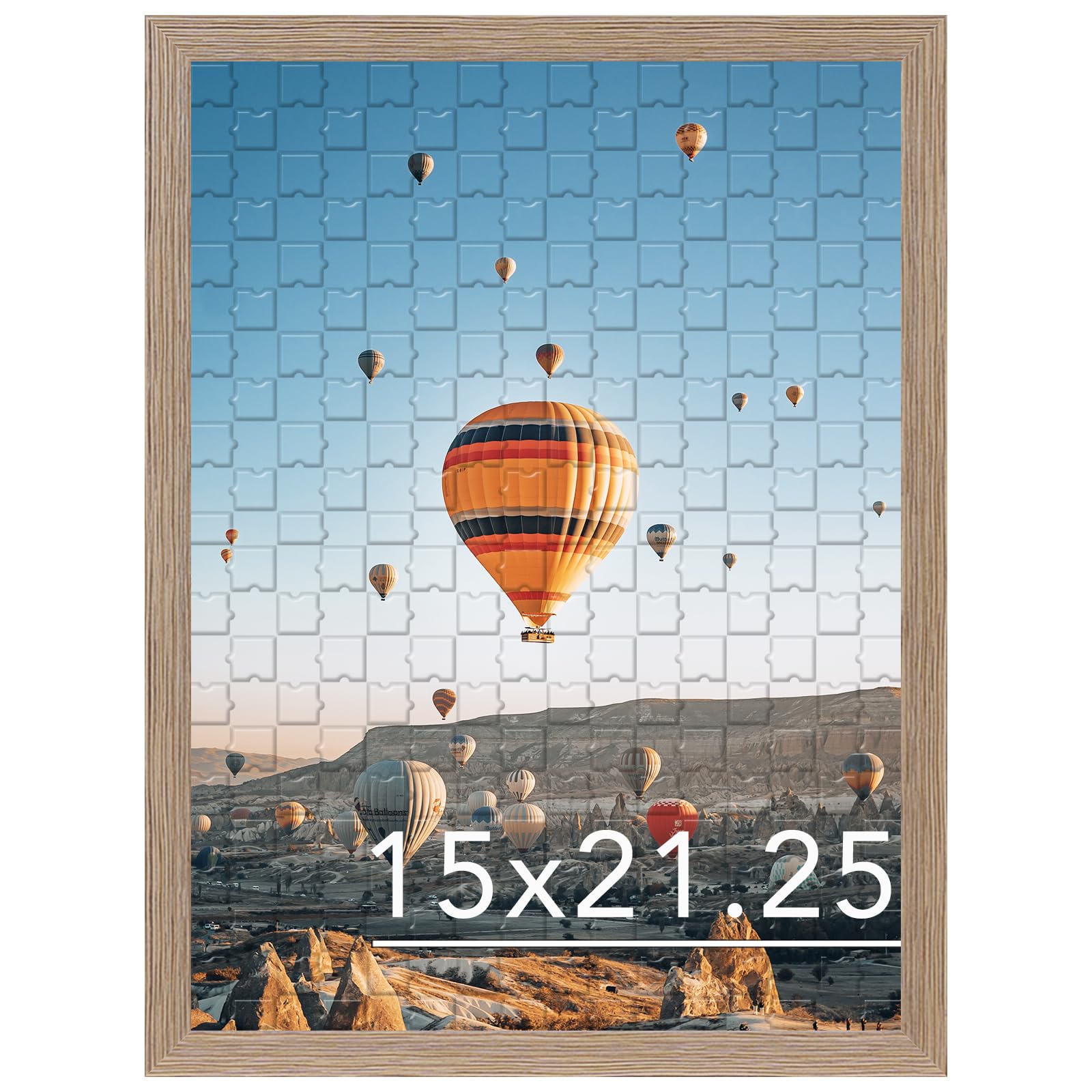 JCJMY 15x21.25 Puzzles Frame Rustic Brown, Wall Hanging 15 x 21.25 Picture Frame for 15 by 21.25 Poster Photo Canvas Picture Puzzles with Shatter Resistant Plexiglass, Rustic Brown