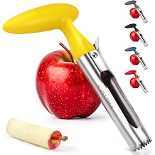 SCHVUBENR Premium Apple Corer Tool - Easy to Use and Clean - Sturdy Apple Core Remover with Sharp Serrature - Stainless Steel Corers for Apple and Pear - Core Fruits with EaseYellow