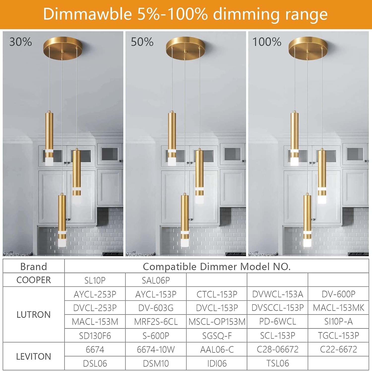 Modern Pendant Light Kitchen Fixture Dimmable LED Gold Mini Pendant Lighting fo Kitchen Island Bedroom Bedside Table Small Pendant Lights (3-Light)
