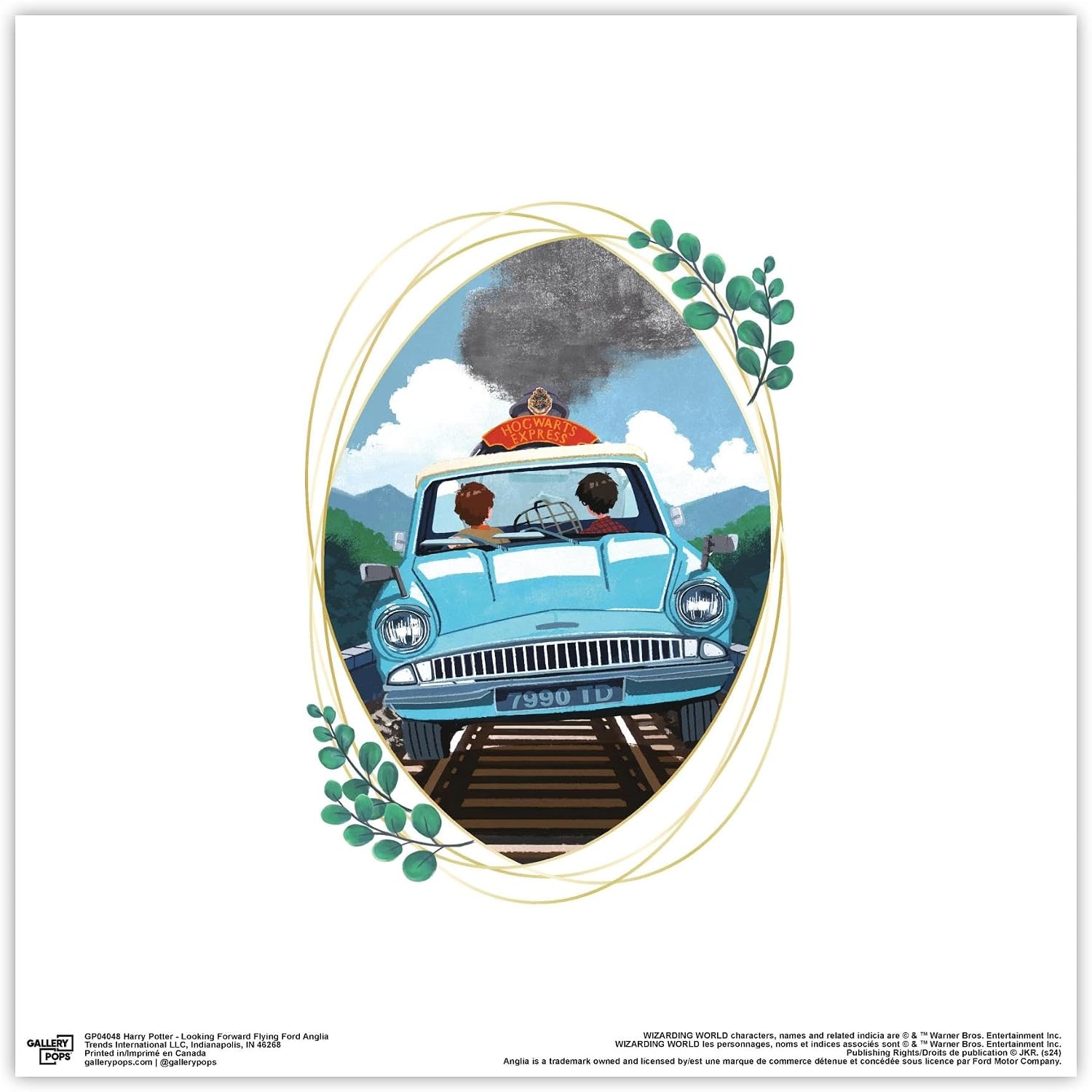 Trends International Gallery Pops Harry Potter - Looking Forward Flying Ford Anglia Wall Art, Unframed Version, 12" x 12" Gallery Pops Wall Art