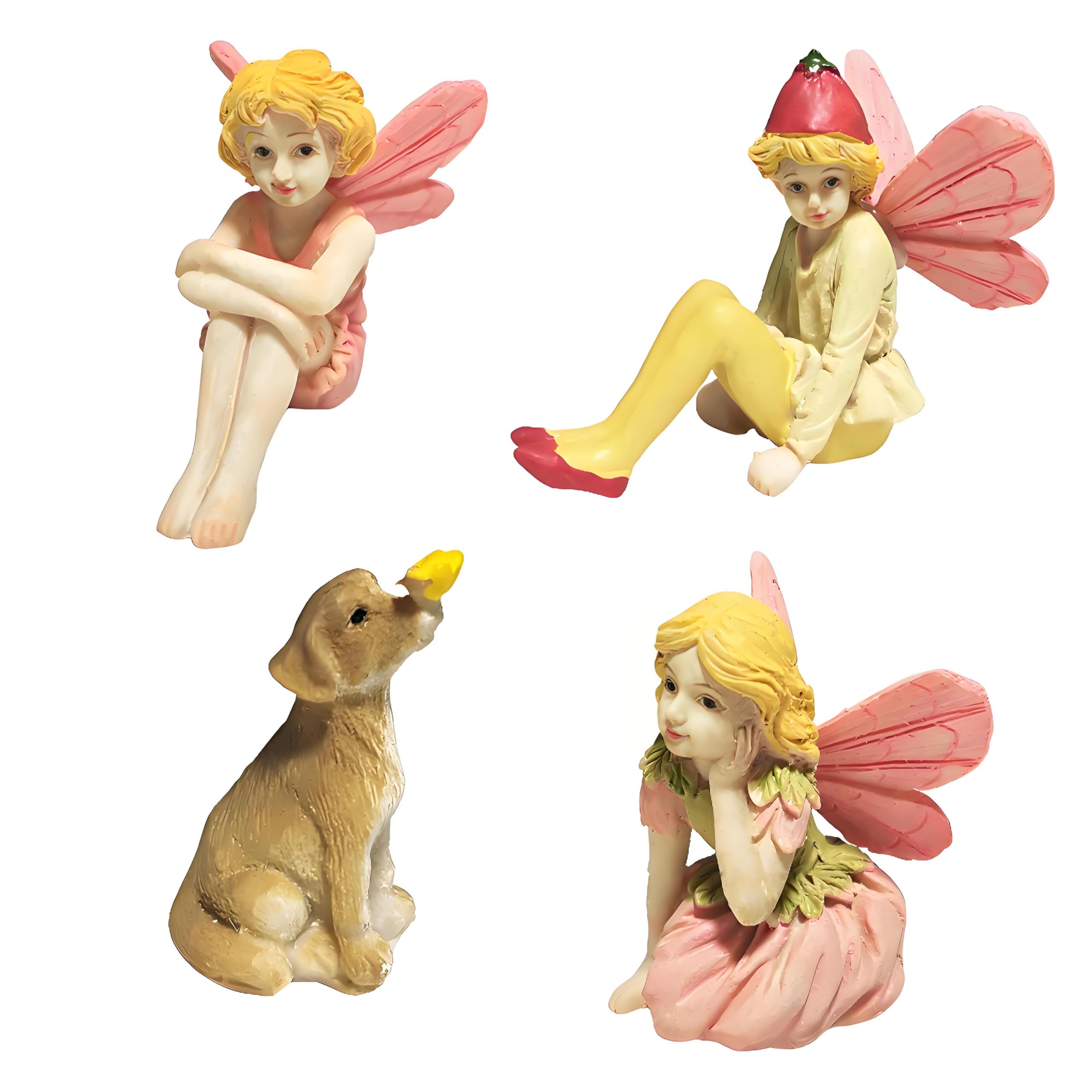 Miniature Garden Fairies Figurines Accessories Fairy Garden Fairies Outdoor Garden Fairies Statue Little Flower Fairies Set for Garden Boy Fairies-image-21
