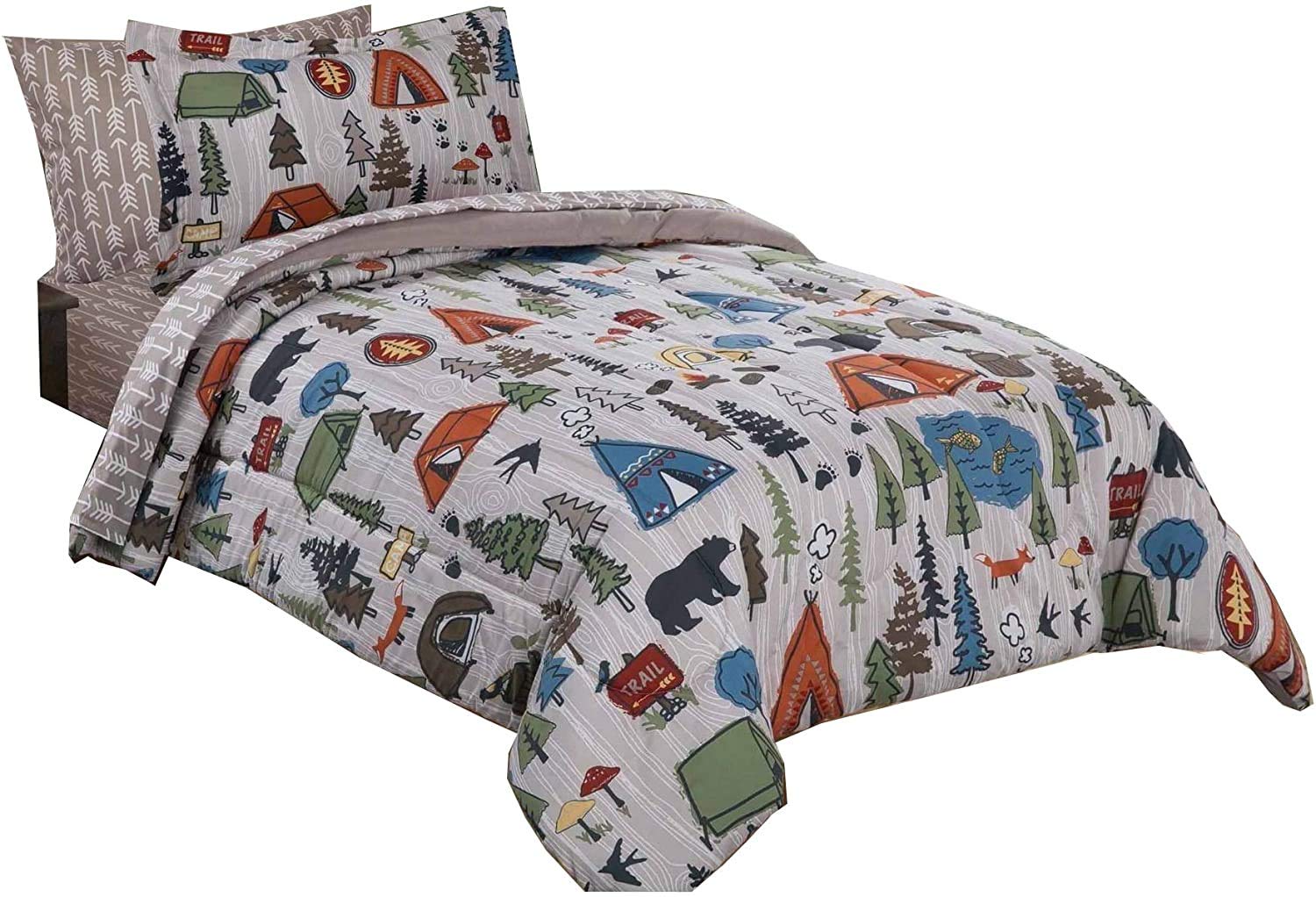 Mainstay Kids Camping Bed in a Bag Bedding Set 5PC Twin