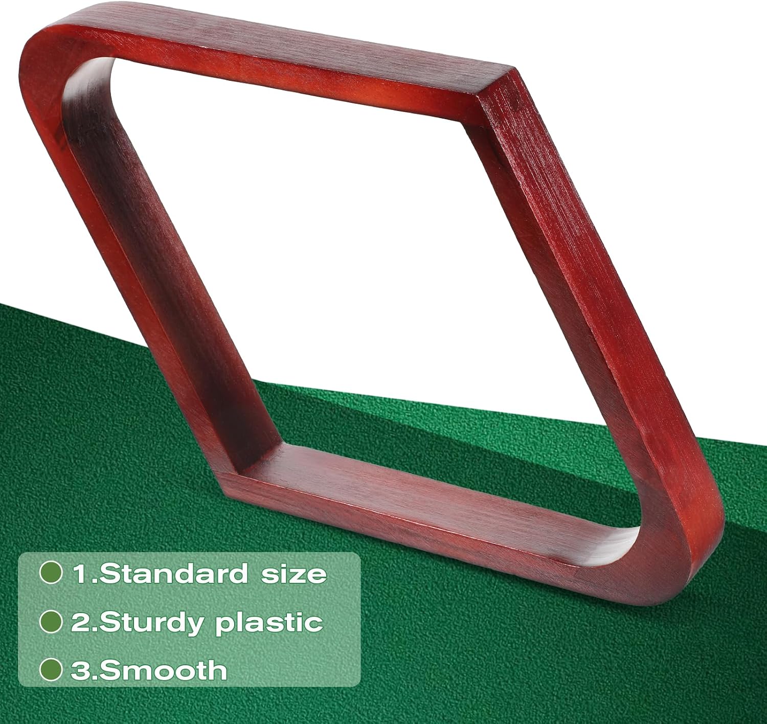 Solid Wood Pool Ball Rack, 2-1/4" Diamond Shaped 9-Ball Rack, Wooden Billiard Pool Table Accessories for Standard Size Balls (Natural Wood)