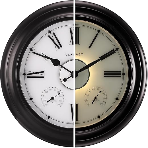 CLXEAST Illuminated Outdoor Indoor Clock