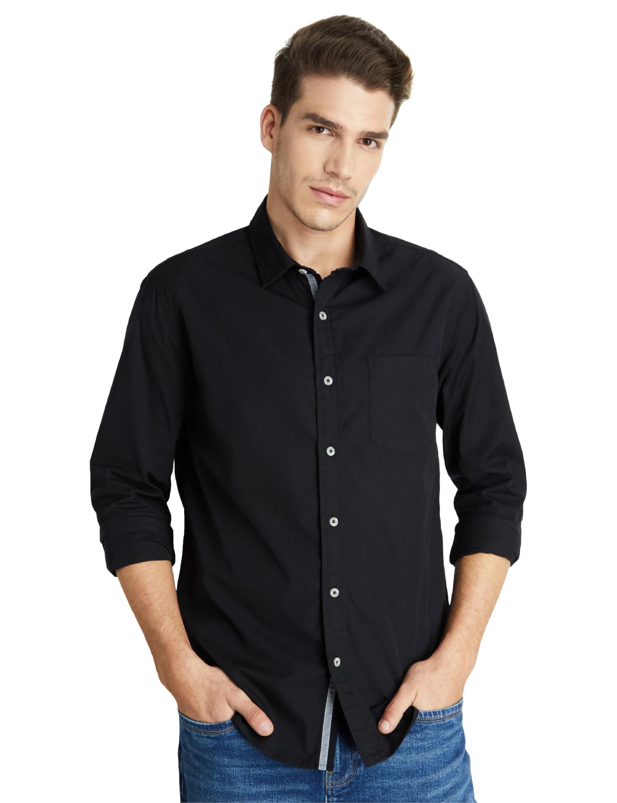 Men's Casual Cotton Poplin Shirt (Regular Fit)