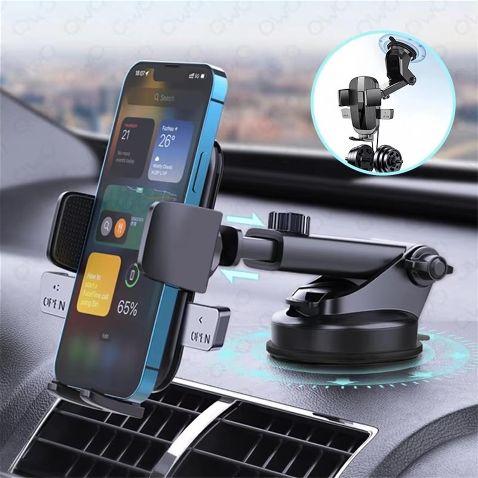 Supporto Universale Telefono Auto Ventosa Regolabile, Supporto GPS Supporto Telefono Accessori Bocchette Ventilazione, Telefono Telefono Cellulare Supporto Telefono Auto