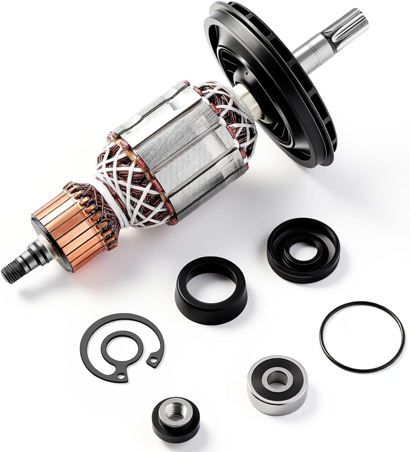 1619p10864 Armature Replacement Compatible with Bosch Rh540s Rh540m Rotary Hammer and Gsh5e Gsh5ce Demolition Hammer, Electric Motor Rotor Assembly Direct Fit Power Tool Replacement Part