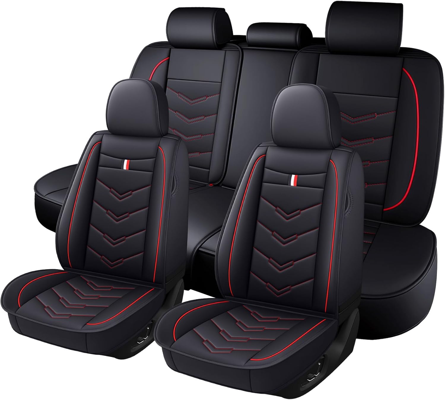 Car Seat Cover for Lexus is 300 2016-2025, Durable Wear Resistant Waterproof Vehicle Cushion Cover, Breathable No Odor Premium Leather Vehicle Seat Covers.(Standard,Black Red)