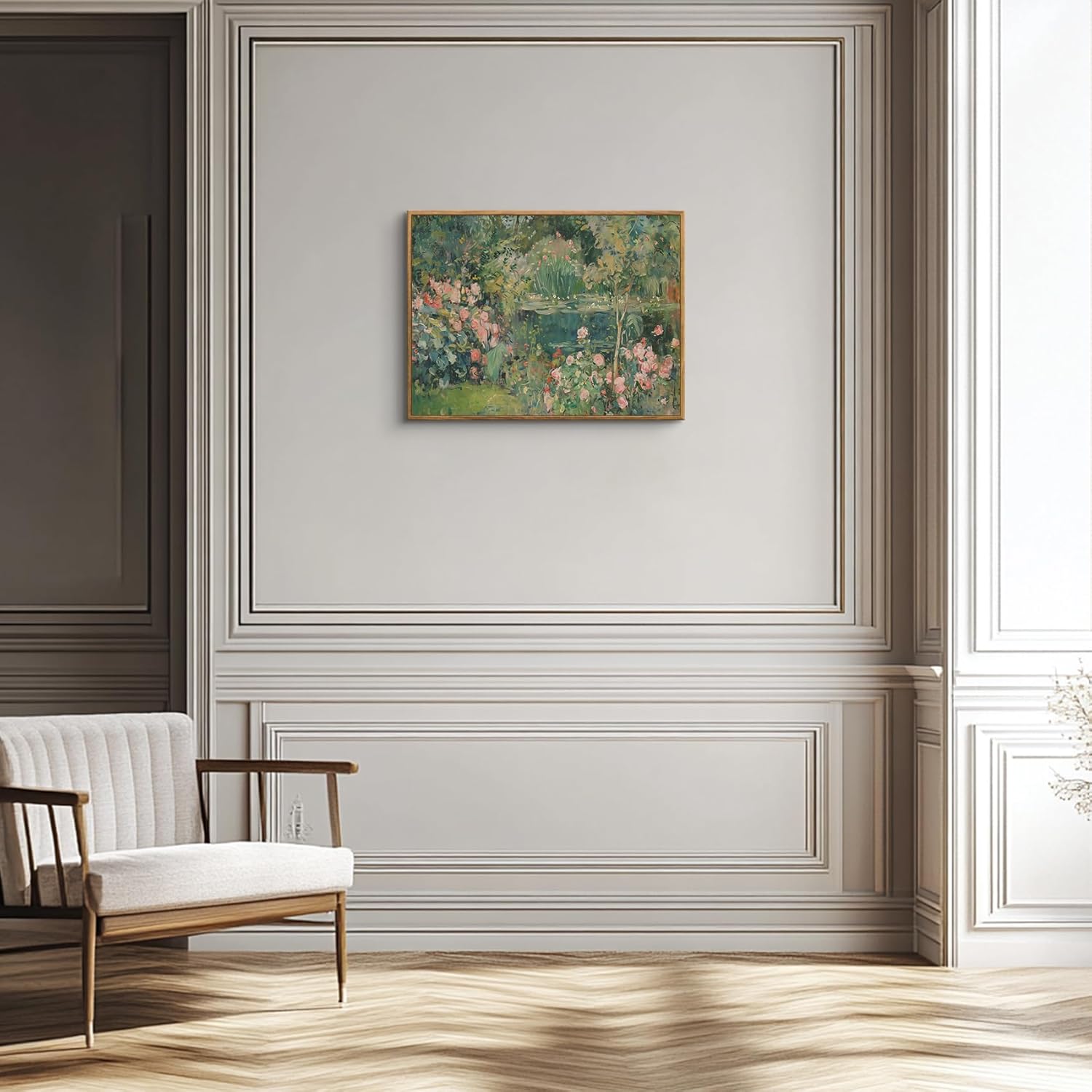 QWETTY666 Framed Sage Green Flower Wall Art Colorful Botanical Wall Decor Vintage Wildflower Picture Print Nature Plant Landscape Canvas Painting Abstract Room Artwork 16x24in Ready To Hang Green Abstract Flower Framed 24"L x 16"W