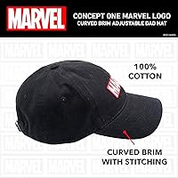 Vista 5 de Concept One Marvel Logo - Gorro ajustable de algodón para papá, negro, talla única, Negro