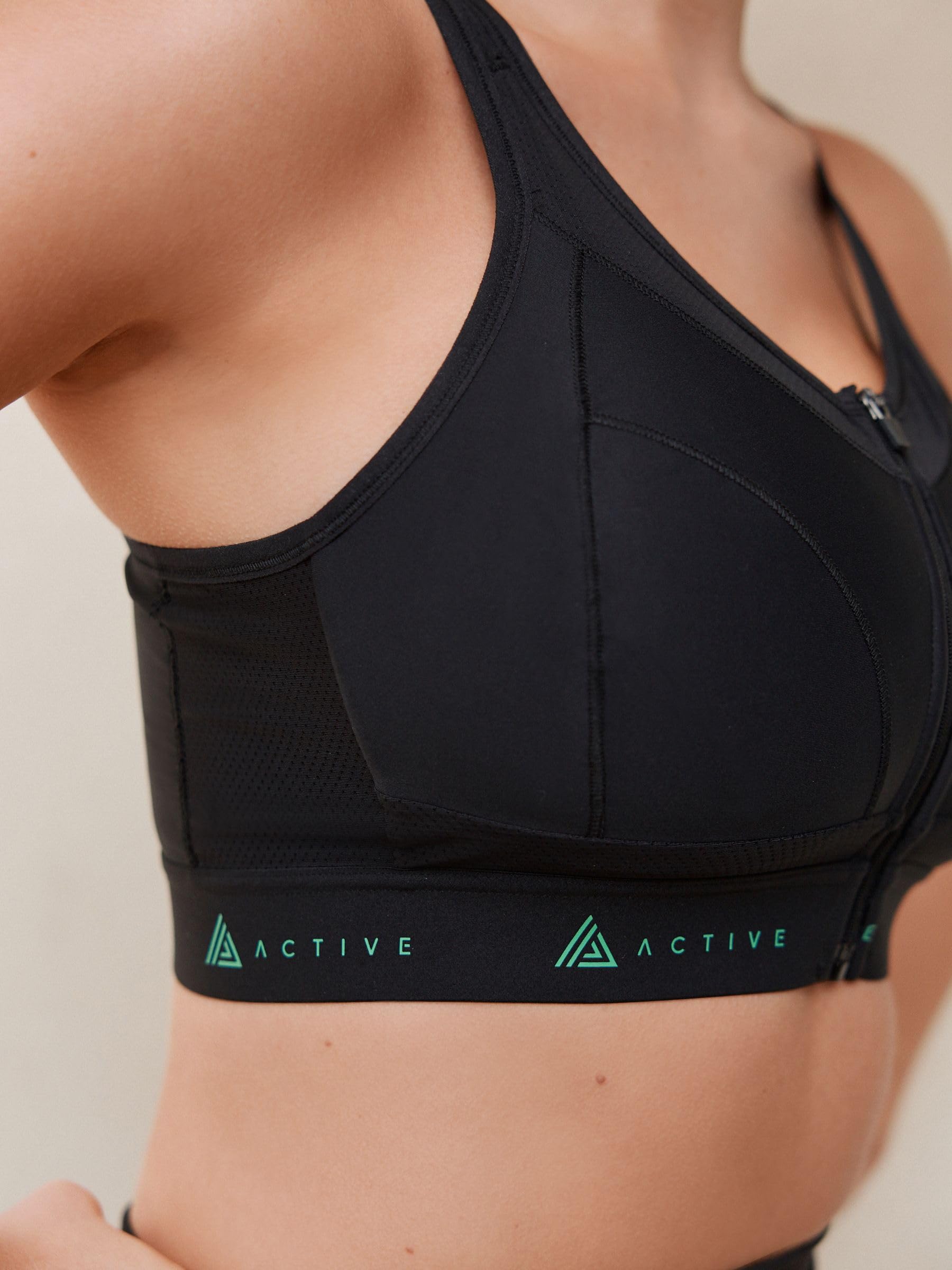 NEXT Mujeres Sujetador Deportivo de Muy Alto Impacto con Cremallera Frontal y diseño de Secado rápido DD+