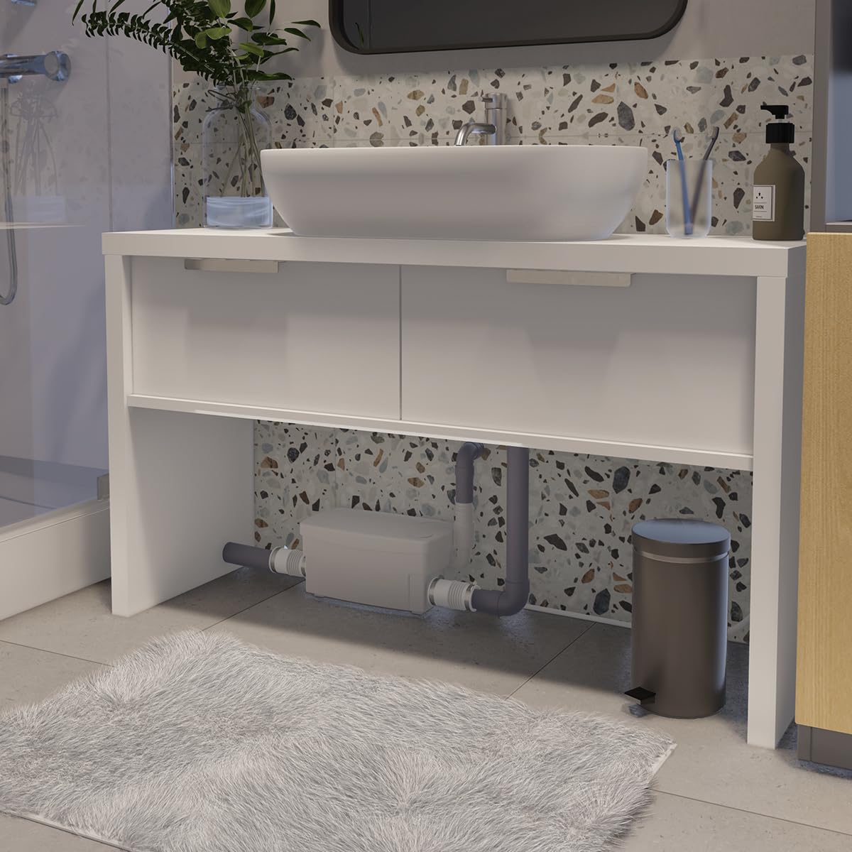 SFA - Pompe de Relevage Sanidouche+ - Pour Bac Receveur Classique - Installation discrète - Silencieuse (40 dB) - 35,9 x 16,7 x 21,3 cm - 250W - Made in France