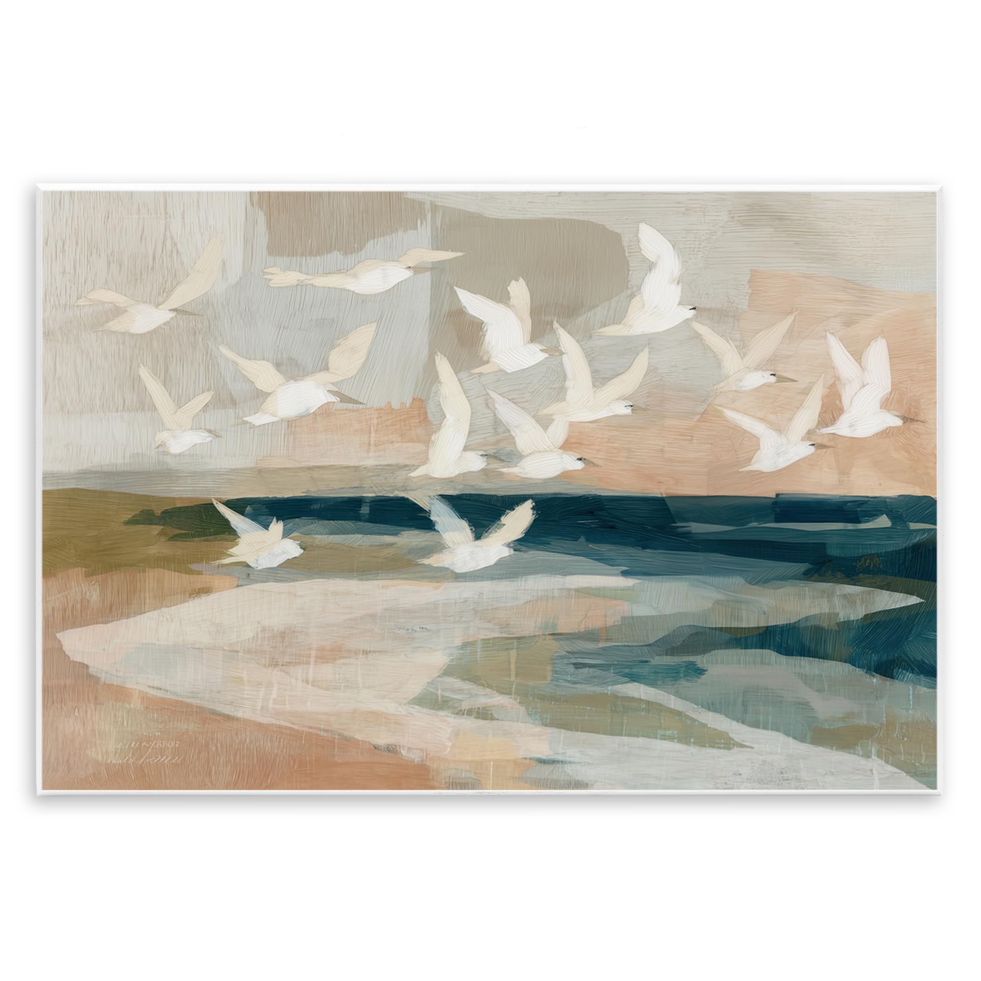 Placa de pared con diseño de pájaros en vuelo sobre el agua, 25,4 x 38,1 cm