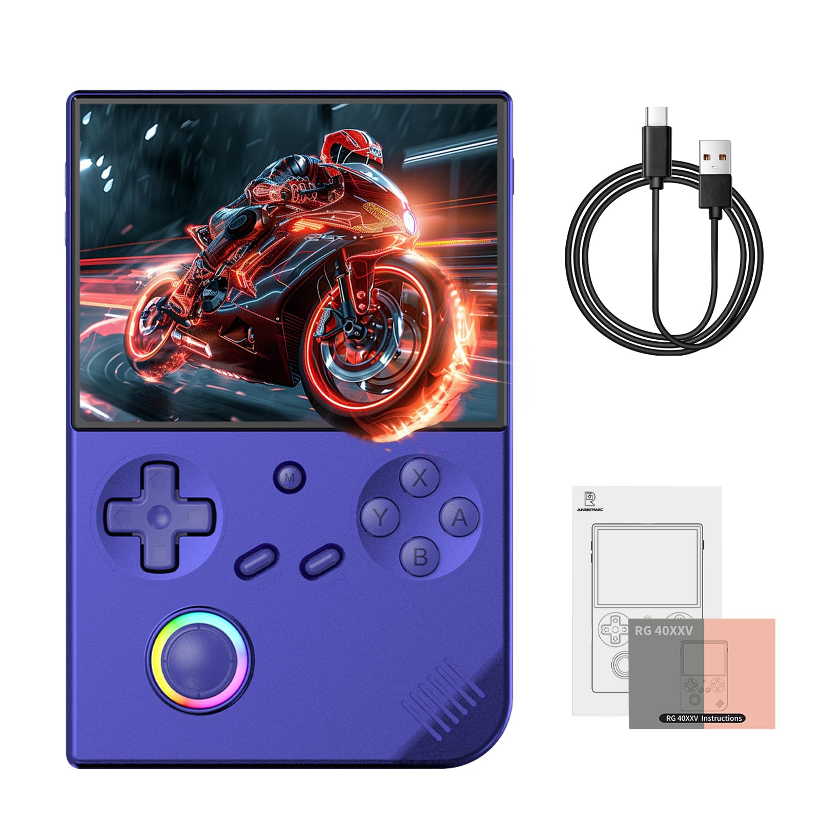 RG40XX V Retro Handheld Game Console, HDMI TV Output 4.0'' IPS Screen Linux System Video Games Player Built-in 5390+ Games, 64G TF Card Support Bluetooth 5G WIFI Battle (Blue)