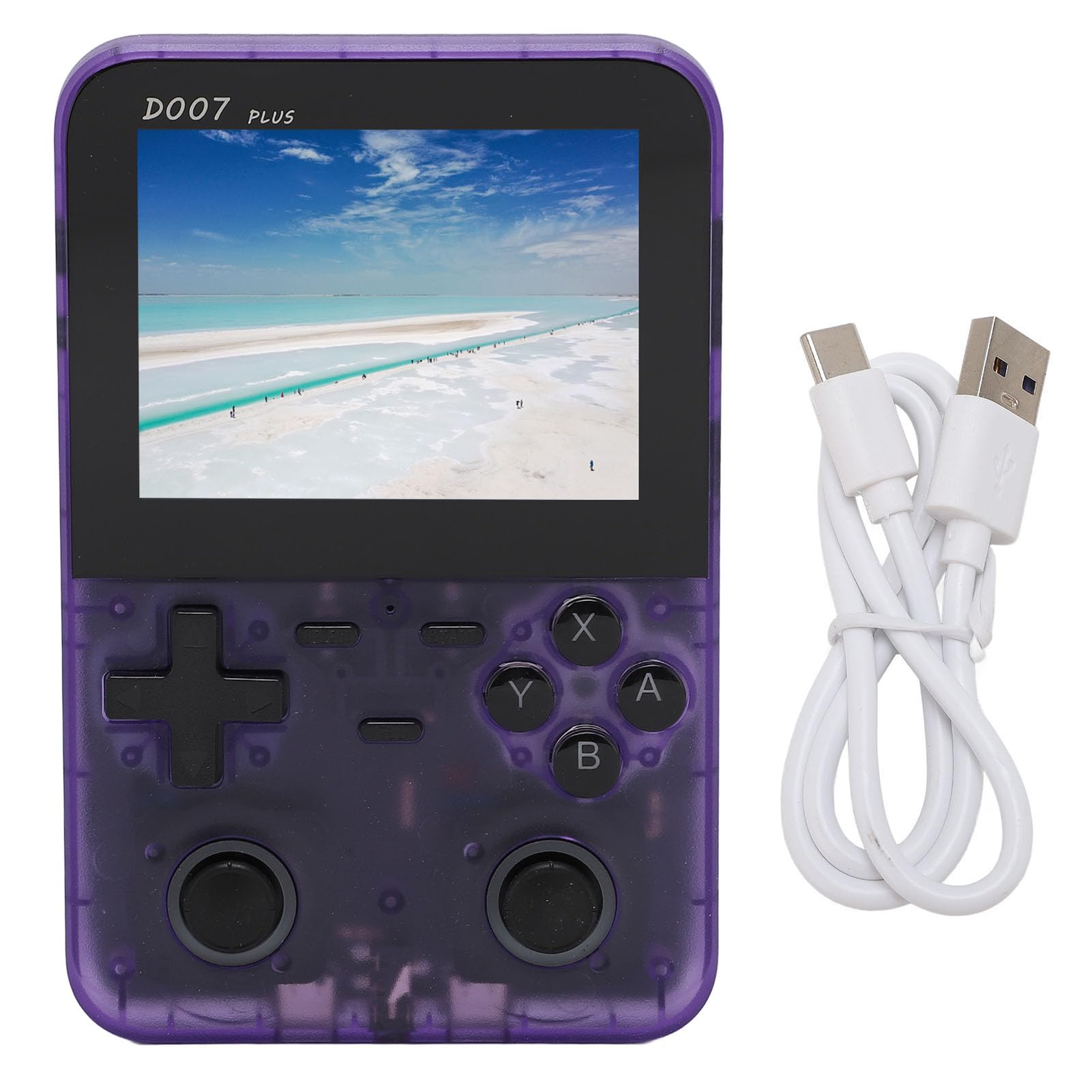 Console de Jeu Portable Rétro D007, écran IPS 640 X 480 3,5 Pouces, Console de Jeu Vidéo de Poche Portable 2500 MAh, Prend en Charge 9 émulateurs Grand Public, Carte SD 64 Go