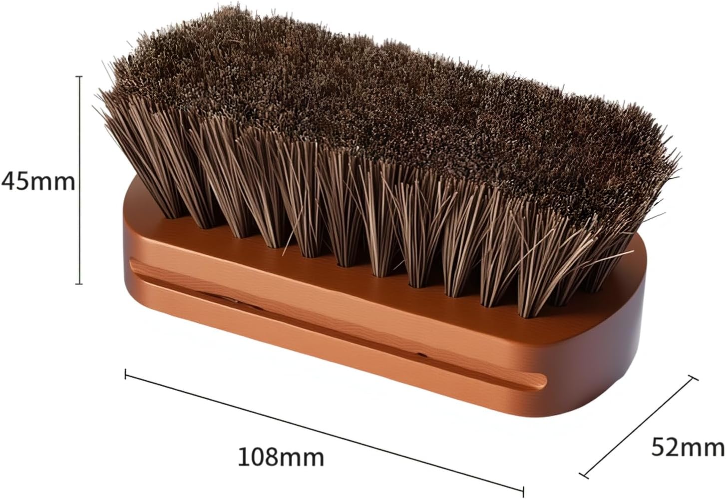 Driak Premium Horsehair Shoe Brush,Soft Bristle Leather Cleaning Brush for Boots, Shoes, Car Seats & Furniture - Solid Wood Handle Polish Dauber Applicator