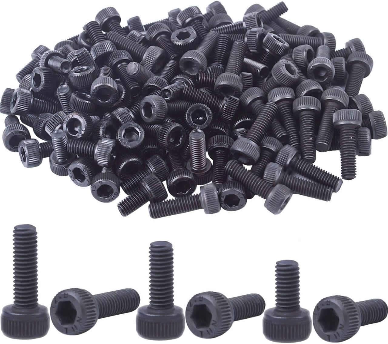 BronaGrand 120pcs 12.9 Grade Alloy Steel Hex Bolt Socket Head Cap Screws(M3x6mm,M3x8mm,M3x10mm Each Size 40pcs)