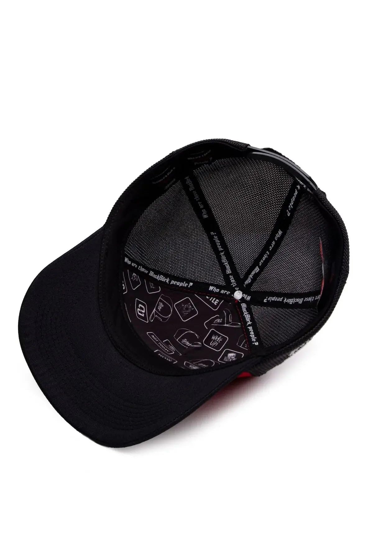 Gorra de Trucker Premium Negro - Rojo con Parche Bull