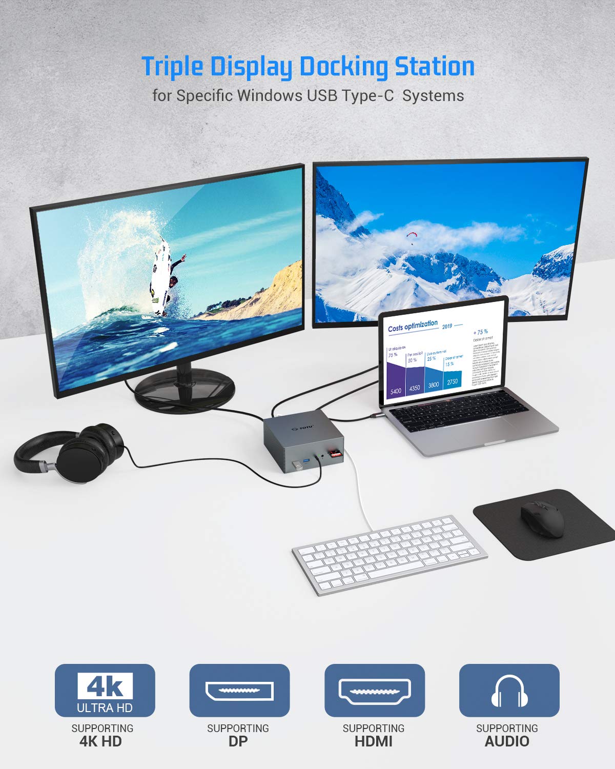 Amazon.com: TOTU USB-C Triple Display Docking Station With