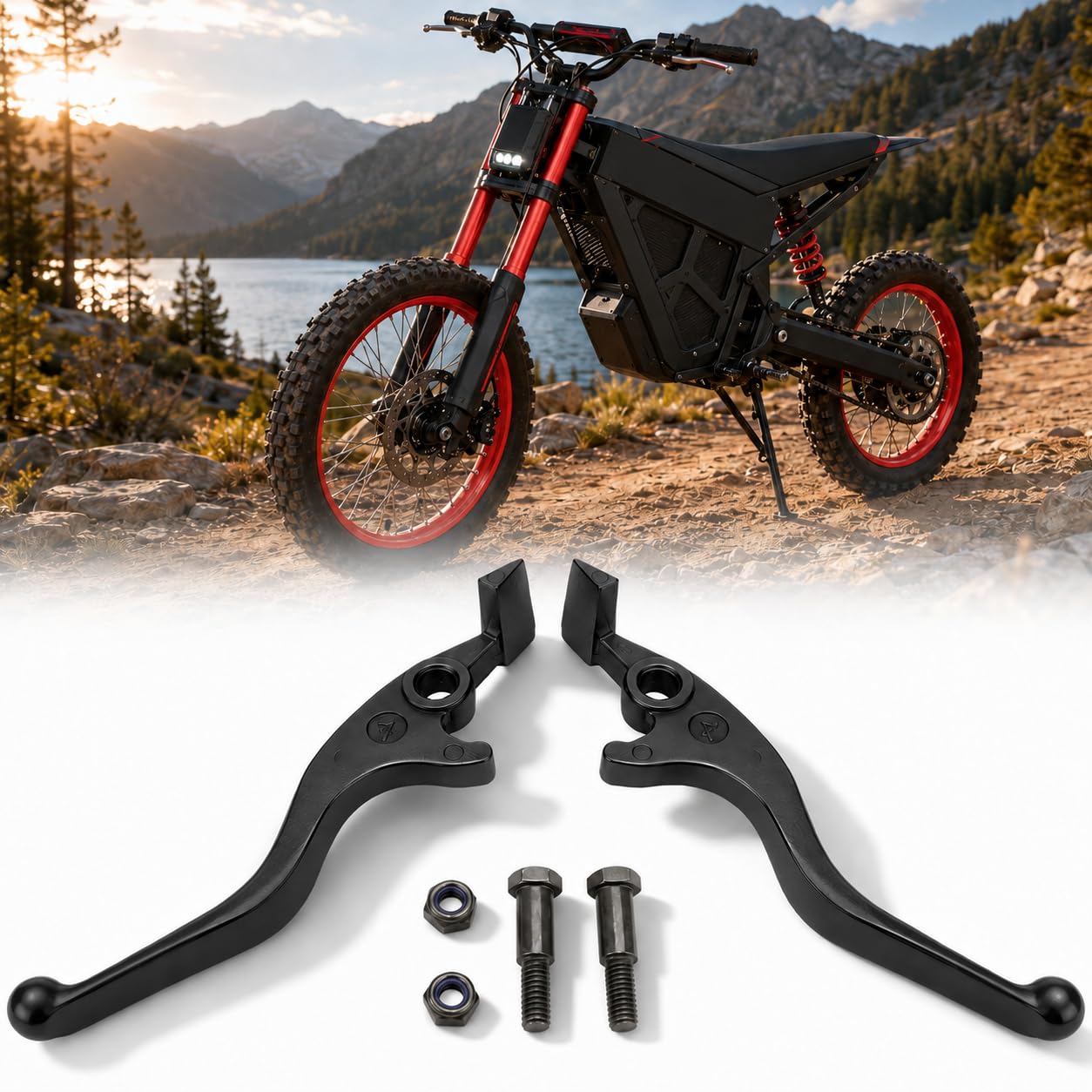 Jerbor 2Pcs Upgraded Brake Levers for Tuttio Soleil01 Yozma IN10 Drit Bike, High Strength Anti-Rust Durable A Pair of Left and Right Clutch Handbrake Lever for Tutto Tutti Electric Motorcycle(Black)-image-27
