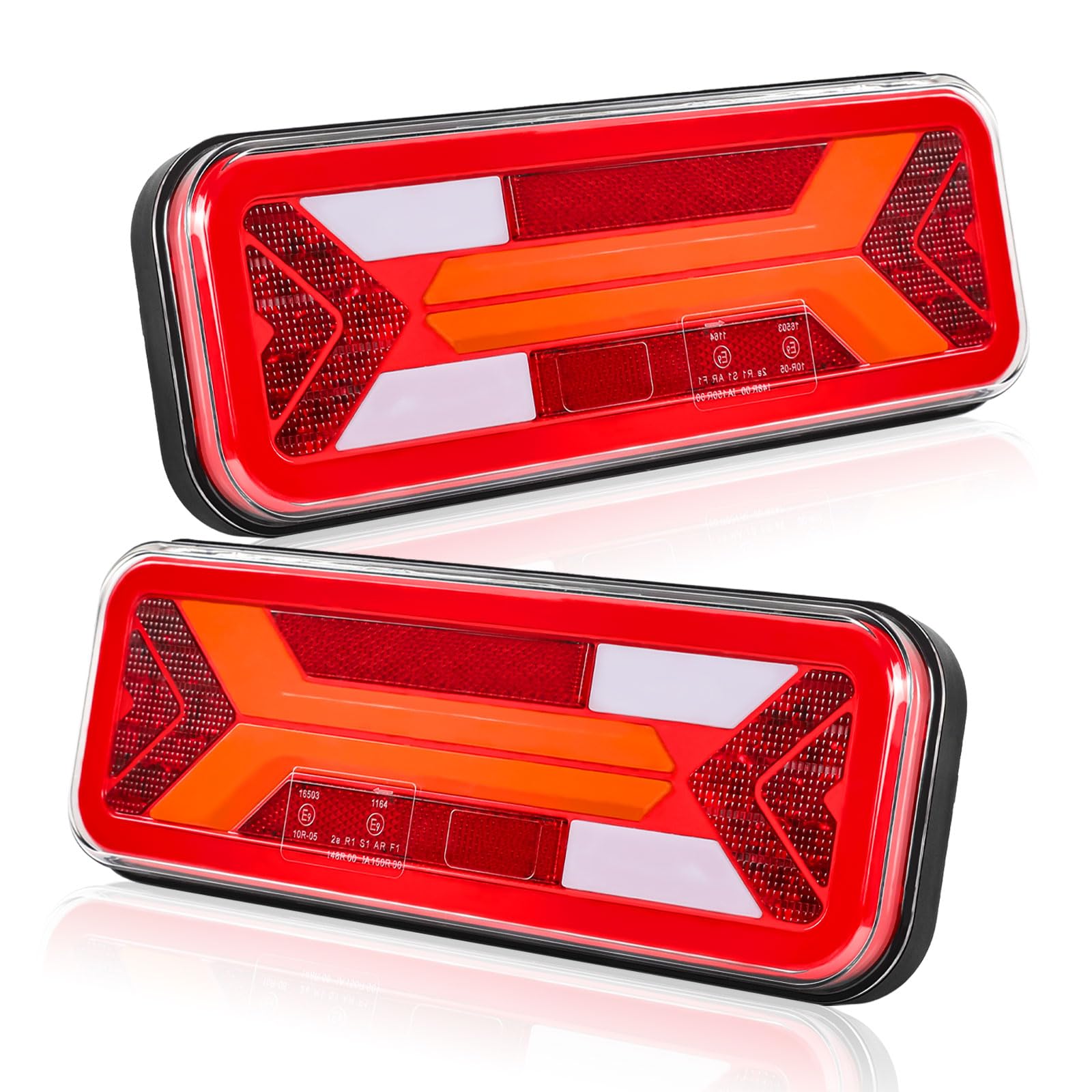 Fanali Posteriori Rimorchio, Fanali Posteriori Universali da 12V 24V DC, Illuminazione per Rimorchi per Camper e Camion Certificati E9 per il Traffico Stradale