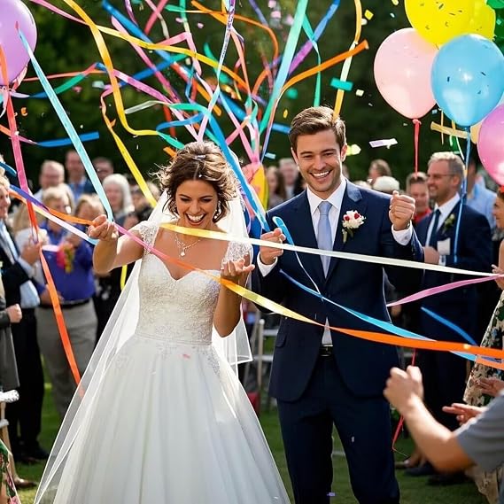 10 Pack Hand Throw Streamers,Rainbow Hand Throw Crepe Paper Streamers,Each Colorful Streamers Poppers Has 30 Streamer Ribbons,Hand-Throw Rainbow Streamer No Mess Confetti for Birthday Carnival Wedding