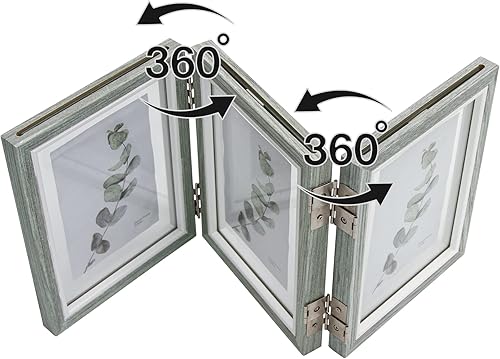 Miniatura 4 de Afuly Marcos de fotos de 4 x 6, marcos de fotos múltiples, collage de decoración de pared, marcos de fotos de escritorio para oficina, triple