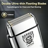 Retro Electric Razors for Men with Beard Trimmer, Rechargeable Mens Gold Foil Shavers, Strong Power (Sliver) (Sliver) - 2