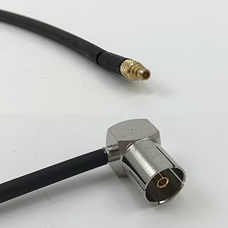6 inch RG188 MMCX MALE to DVB Pal Female Angle Pigtail Jumper RF coaxial cable 50ohm Quick USA Shipping